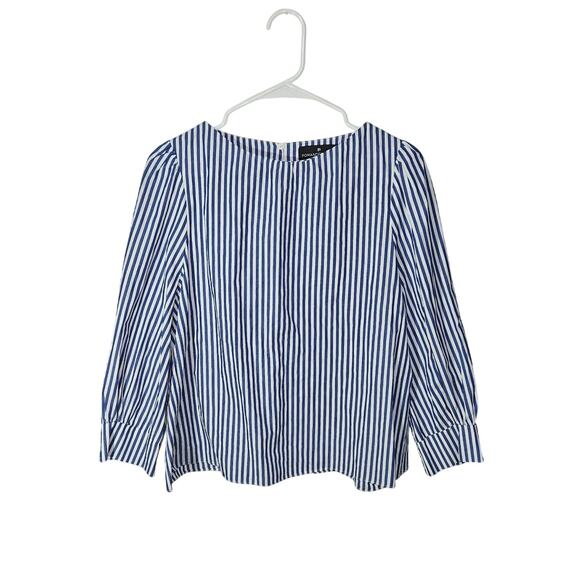 Tuckernuck Pomander Place Nautical Blue/White Striped Top Sz Medium Cotton - Picture 1 of 8